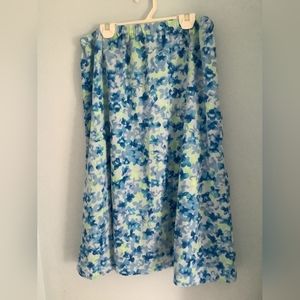 Appleseed's Tog Shop Patterned Blue Skirt Size L 34" Waist 27" Length NEW
